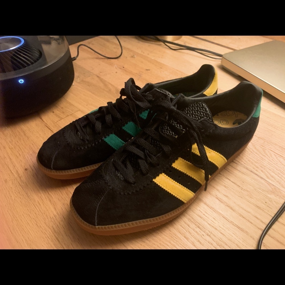 Brand spanking new adidas suede sneakers.